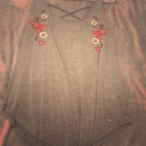 A grey tee with flowers